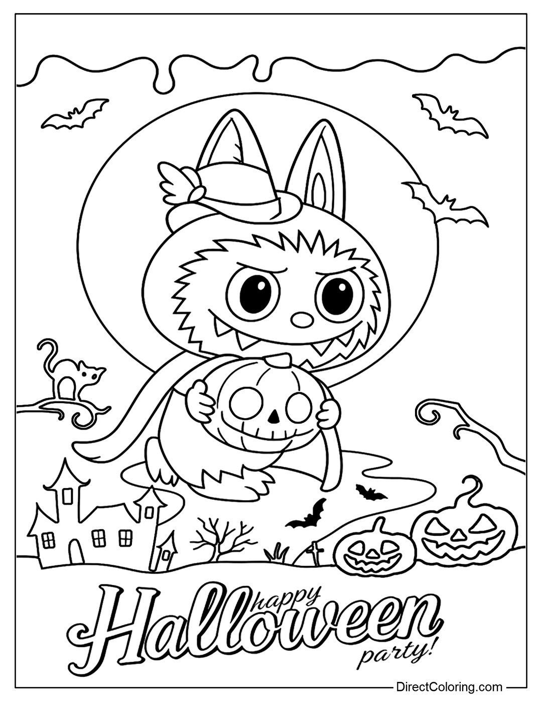 Halloween Labubu Coloring Page
